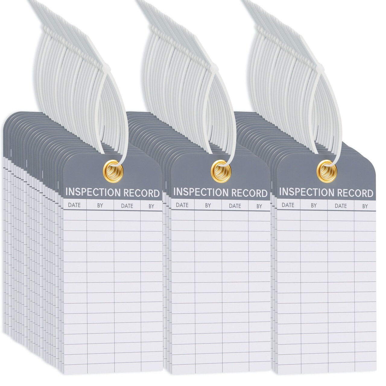 72-Pack Safety Inspection Tags, Record Label Tags with Cable Ties for Equipment, Maintenance, Service, Office, Quality Control, Waterproof Tool, 6 x 3 in